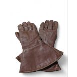 A pair of gents brown leather gauntlet motorcyclin