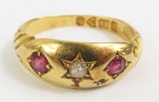 An 18ct gold late 19th or early 20th century ruby