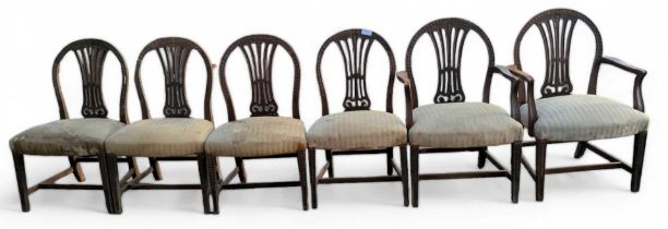 A set of six (4 standard 2 carver) 19th Century ma