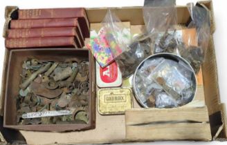 A quantity of metal detector finds including butto