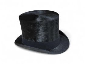 A black silk top hat by Austin Reed together with