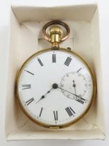 A continental pocket watch, the white enamel dial
