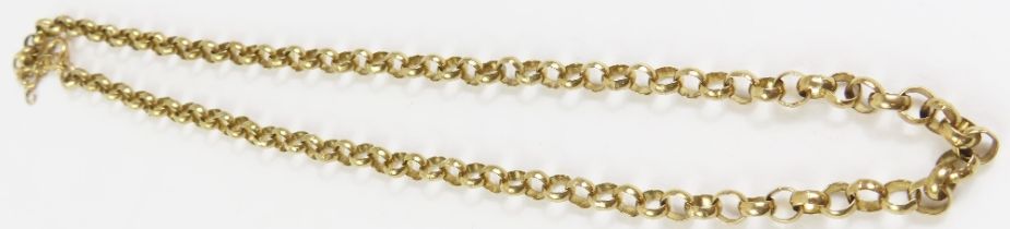 A round belcher link chain, with safety chain, 41c