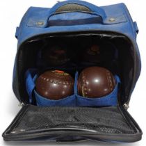 Four Drakes Pride bowling woods in carrying bag