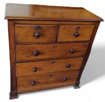 A tall Victorian mahogany chest of two short deep