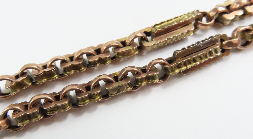 A fancy link double watch chain, with two swivel c - Image 4 of 4