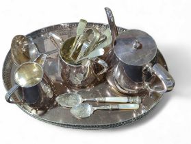 A quantity of silver plate including an oval galle