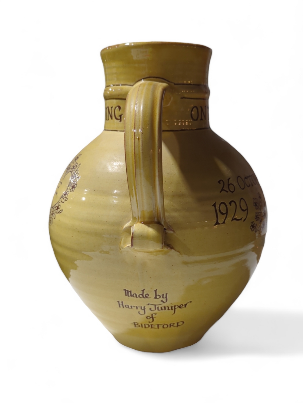 A Golden Wedding celebration jug, terracotta with - Image 3 of 4