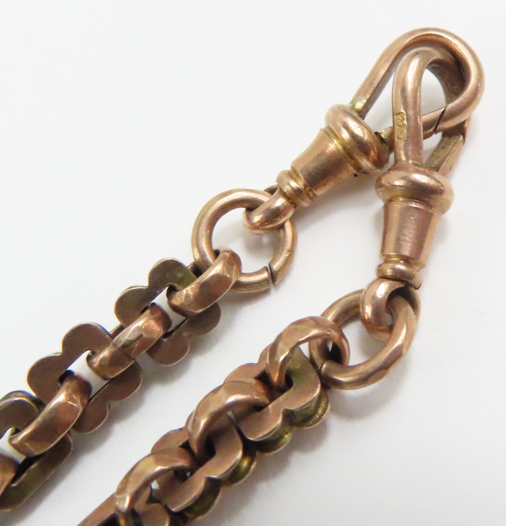 A fancy link double watch chain, with two swivel c - Image 3 of 4