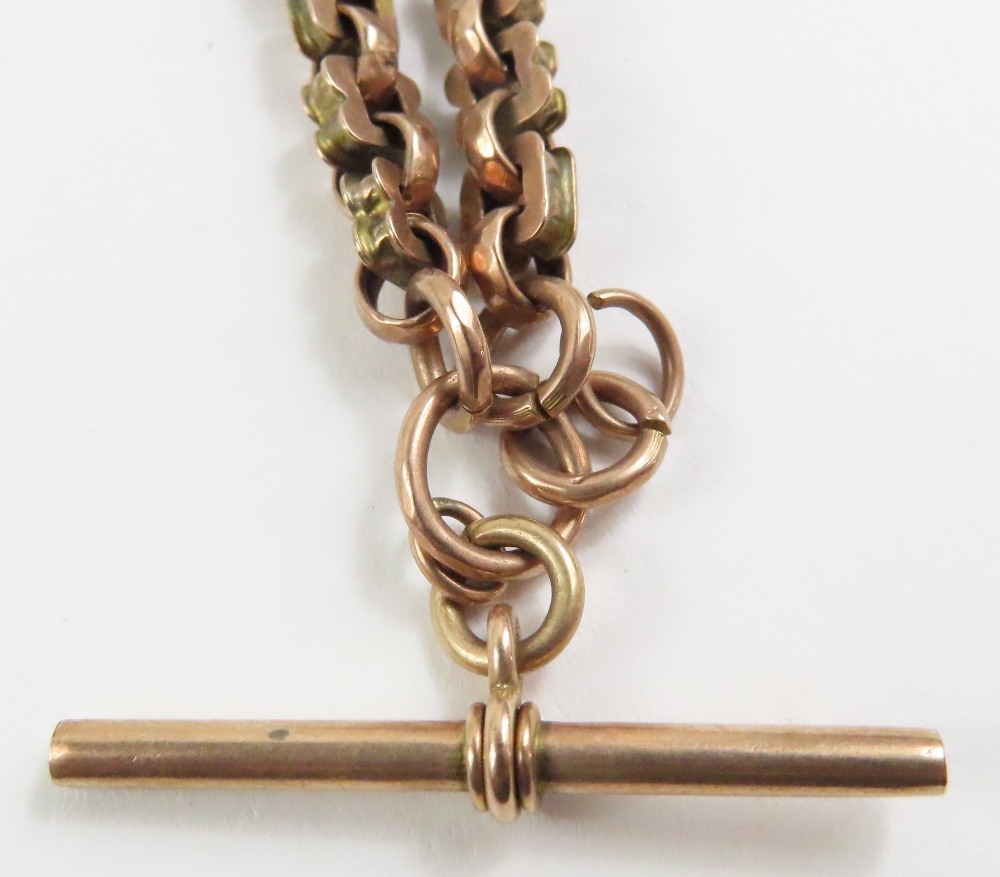 A fancy link double watch chain, with two swivel c - Image 2 of 4