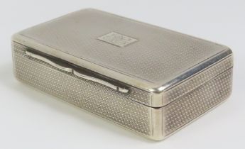 A Victorian rectangular silver snuff box with guil