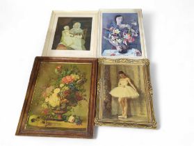 Four decorative framed prints