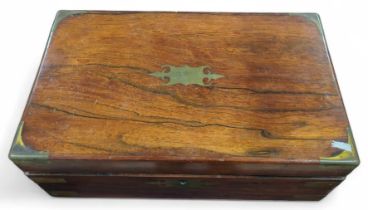 A 19th Century brass bound rosewood writing slope