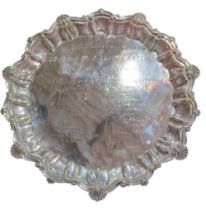 An Anglo-Indian silver salver, stamped ORR SILVER, of circular form with cast