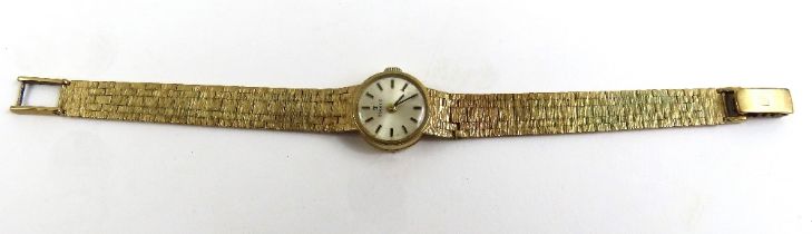 Tissot - ladies 9ct gold wristwatch, the round whi