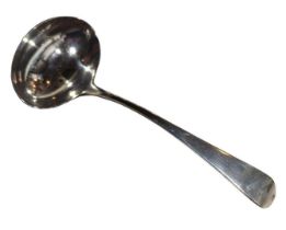 A George III silver sauce ladle, by Peter, Ann & W