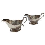 A pair of silver sauce boats, by Mappin & Webb, Birmingham, 1939
