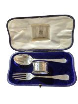 A matched Victorian silver christening set, mixed