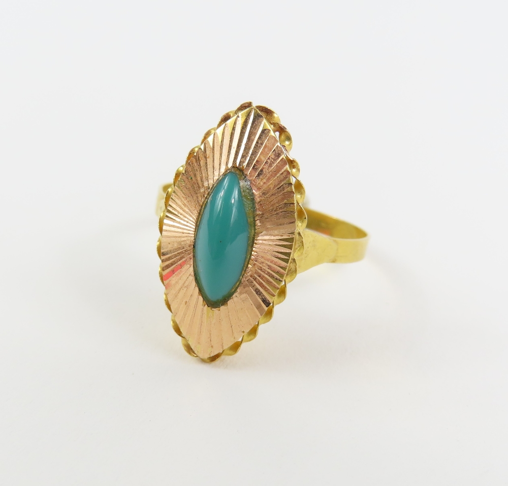 A 20th century design ring, the reconstituted turq - Image 2 of 5