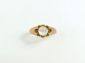 A late 19th or early 20th century 9ct gold moonsto