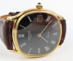 Longines - gentleman's 9ct gold cased wristwatch,