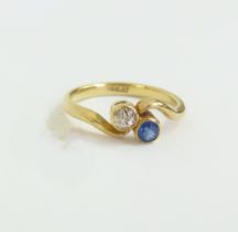 An early 20th century toi et moi ring, the single