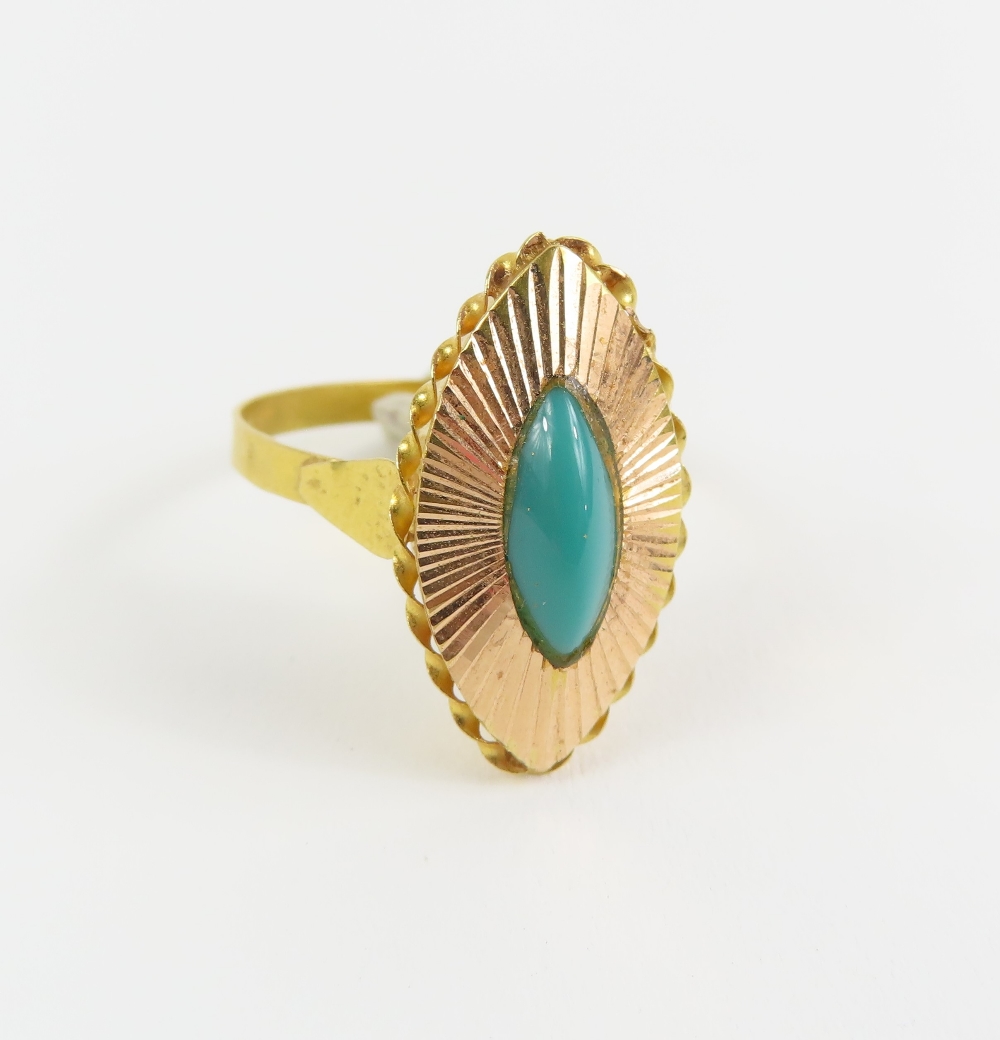 A 20th century design ring, the reconstituted turq - Image 3 of 5