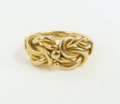 An intricate Victorian knot ring, finger size K 1/