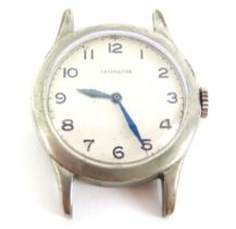 Le Coultre - a white metal cased watch face, the round w