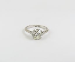 An impressive old cut diamond solitaire ring, meas