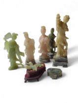 A group of carved hardstone female figures (5)