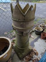 A concrete crown top chimney planter, 1.1m high (m