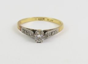 A diamond solitaire ring, the round brilliant cut