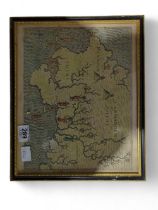 An early primitive, allegorical map of South West Wales, 26cms