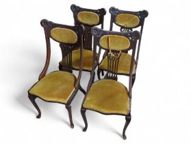 ##WITHDRAWN## A set of four early 20th century chairs, the stain