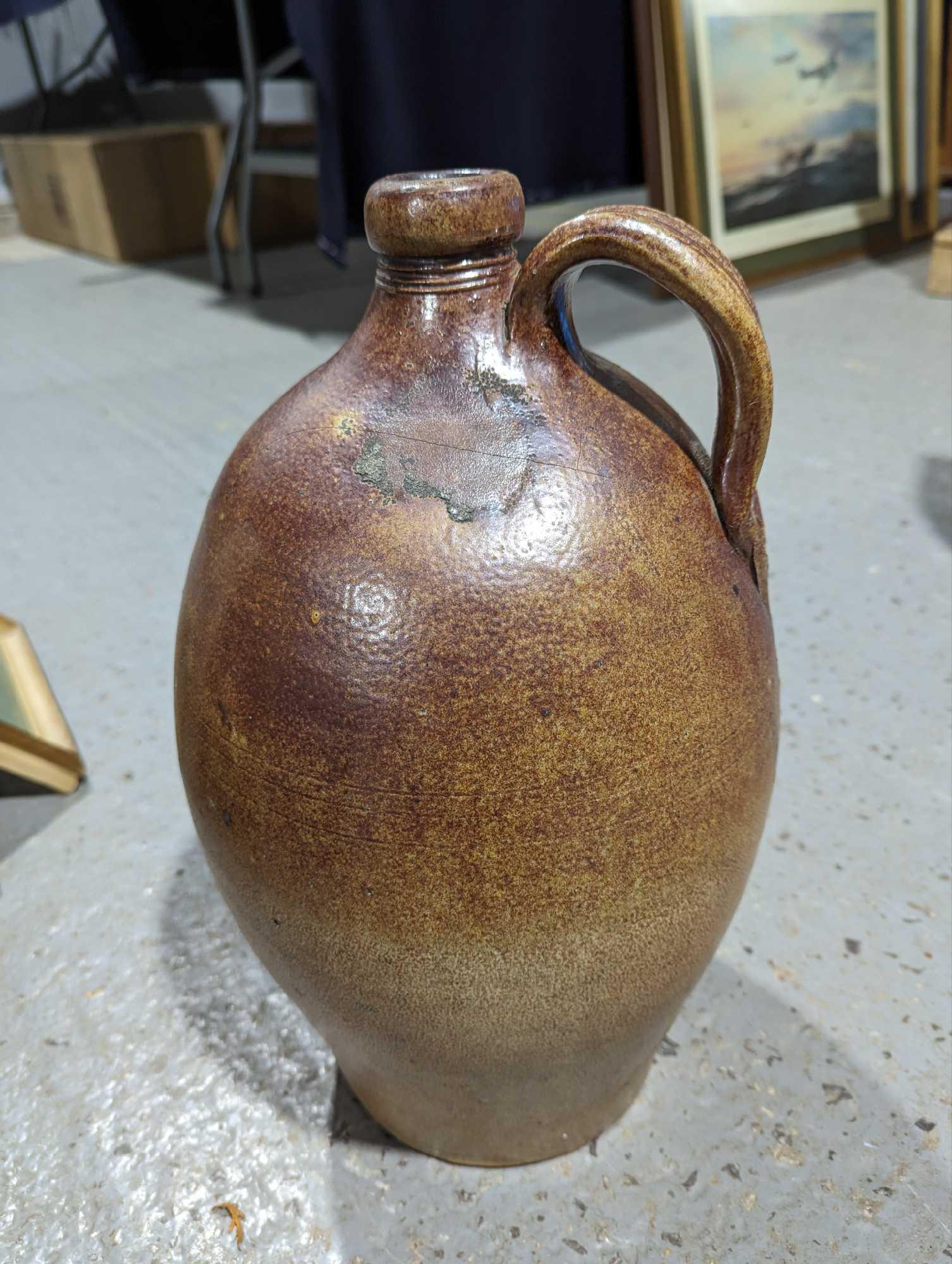 A large brown salt glazed stoneware cider jar, 50c - Image 7 of 7