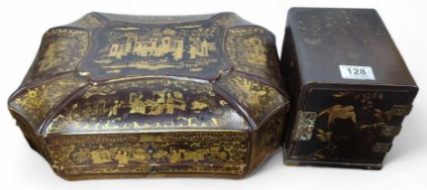 An early 20th Century shaped rectangular lacquered