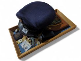 RAF related items including cap, shield, badges, c