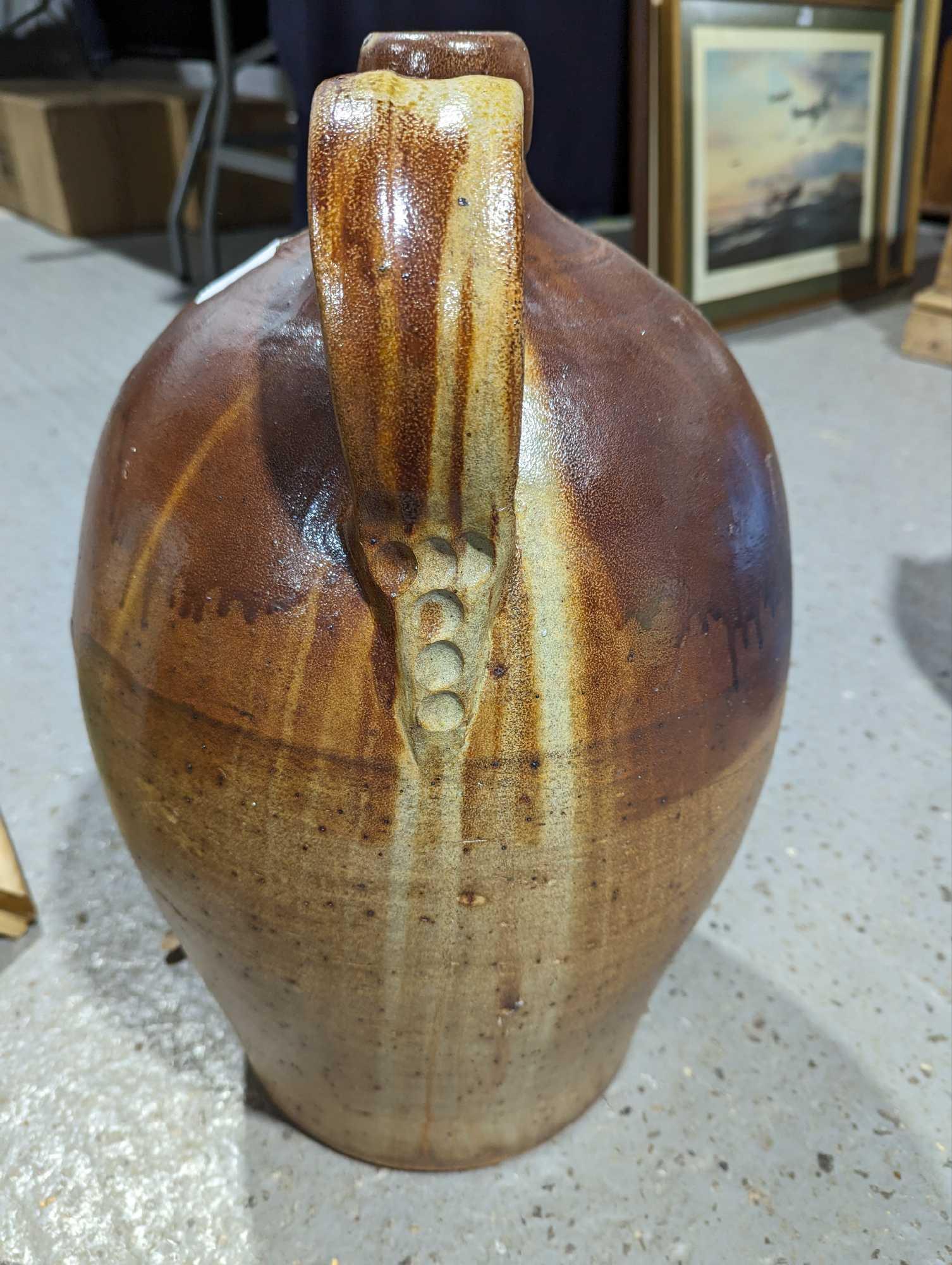 A large brown salt glazed stoneware cider jar, 50c - Image 5 of 7