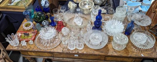 A quantity of assorted glass including large mould