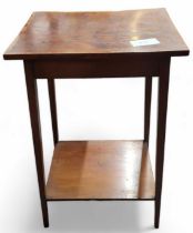 An Edwardian mahogany two tier side table, 65.3cm