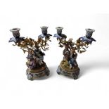 A pair of two branch candelabra in the manner of S