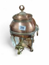 A 19th Century copper samovar with lion m