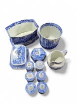 Spode Italian pattern herb cannisters with covers,