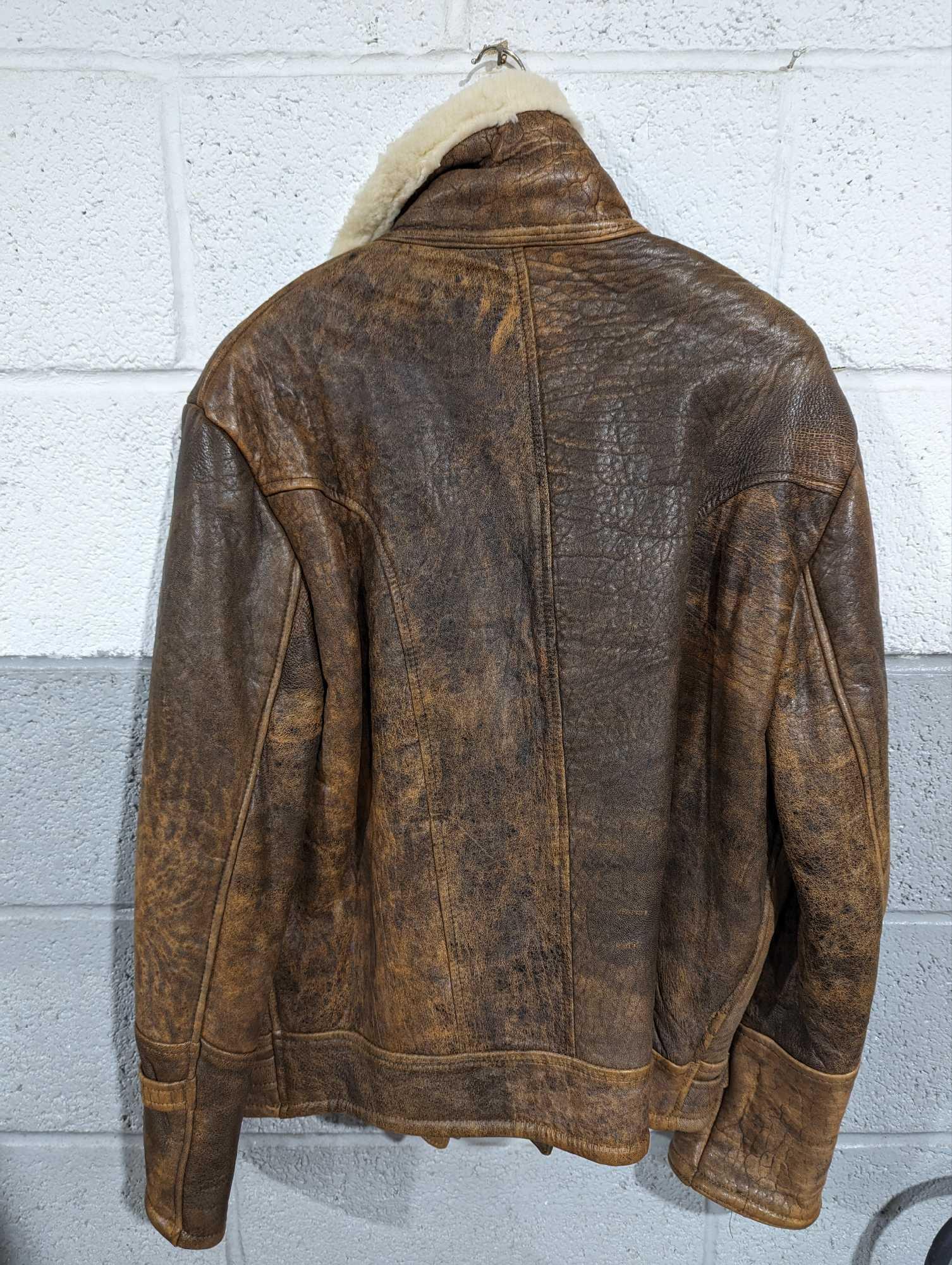 A sheepskin bomber style jacket - Image 2 of 7
