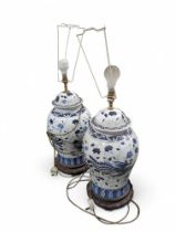 A pair of large Chinese baluster shaped vase and c