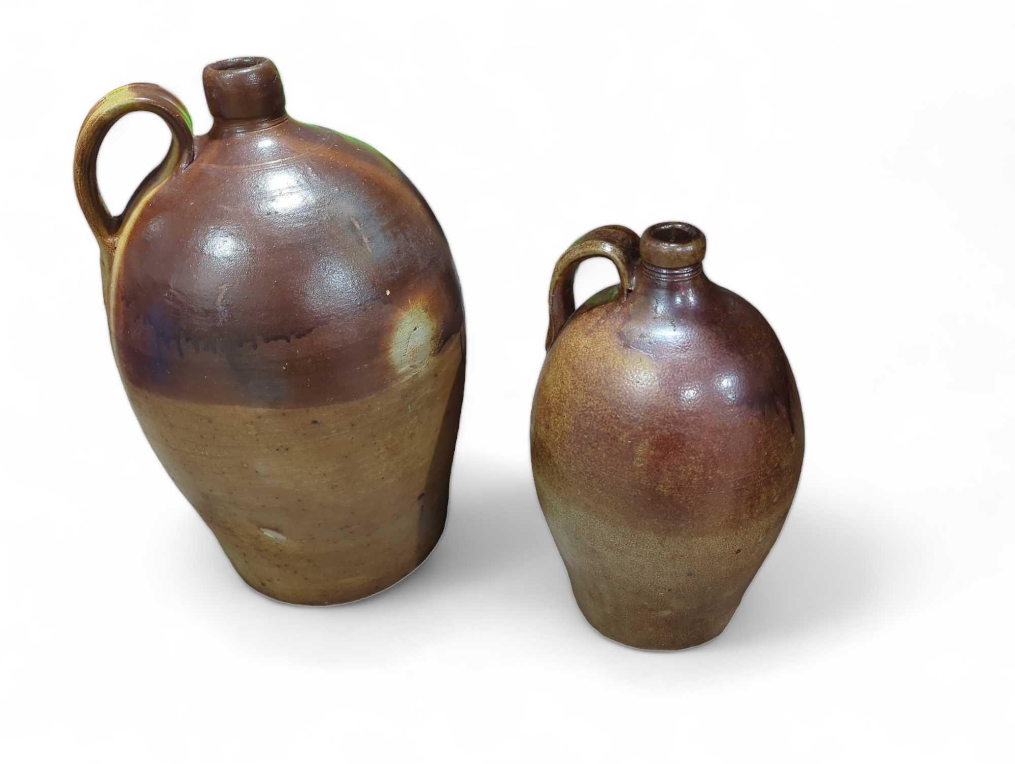 A large brown salt glazed stoneware cider jar, 50c