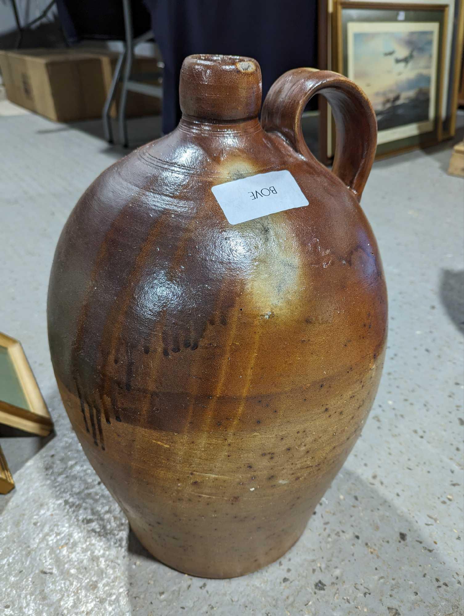 A large brown salt glazed stoneware cider jar, 50c - Image 2 of 7