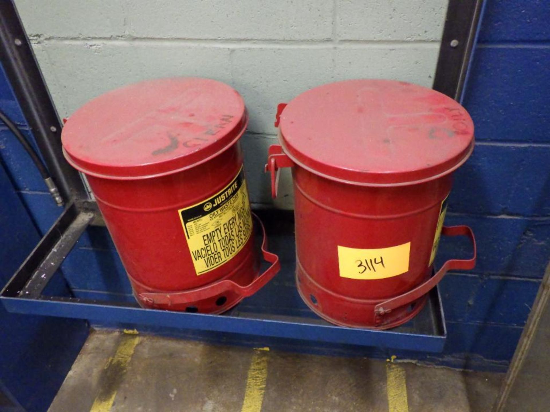 Justrite flammable storage containers