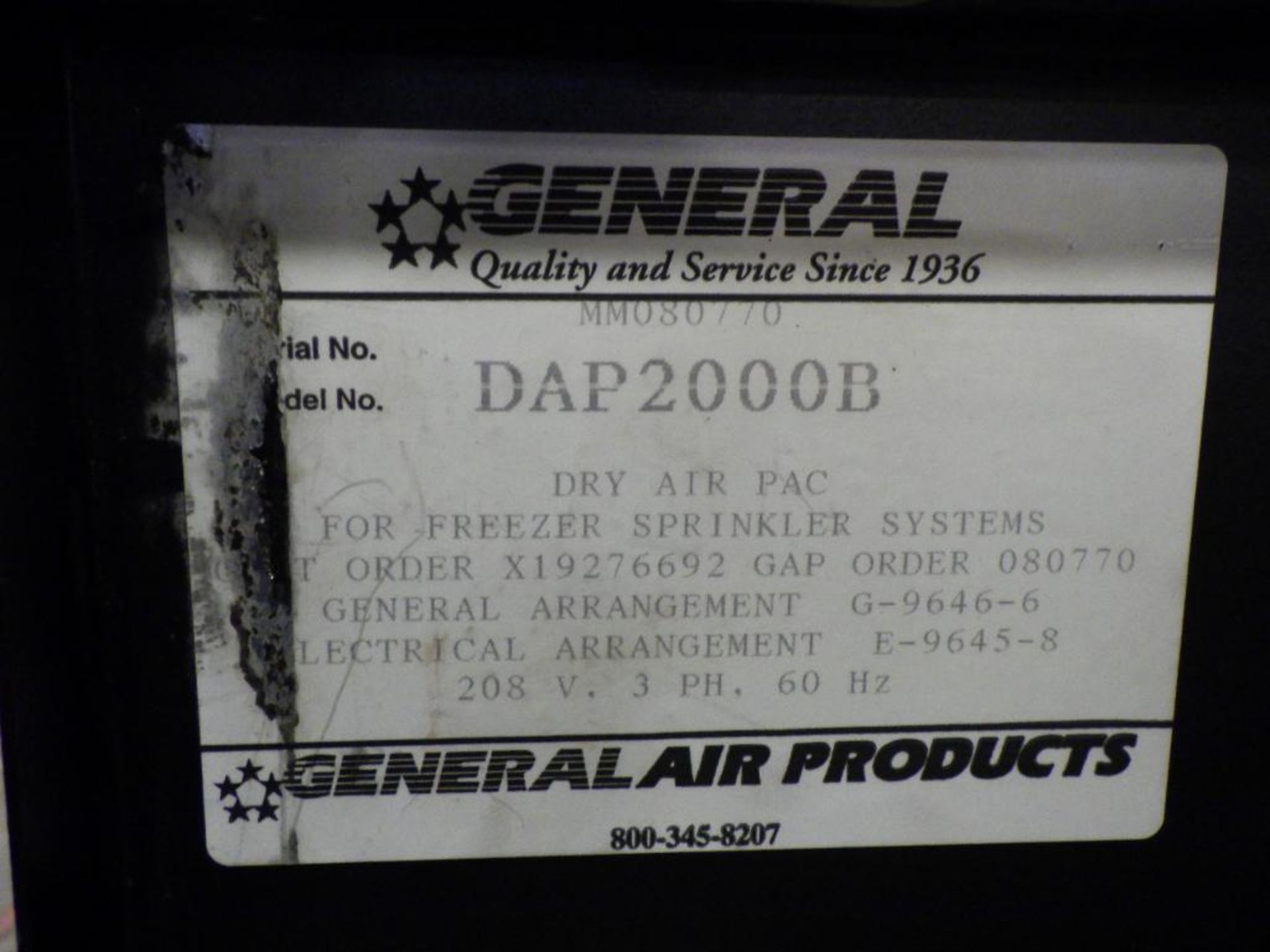 2003 General Air Products air compressor with dryer - Image 12 of 12